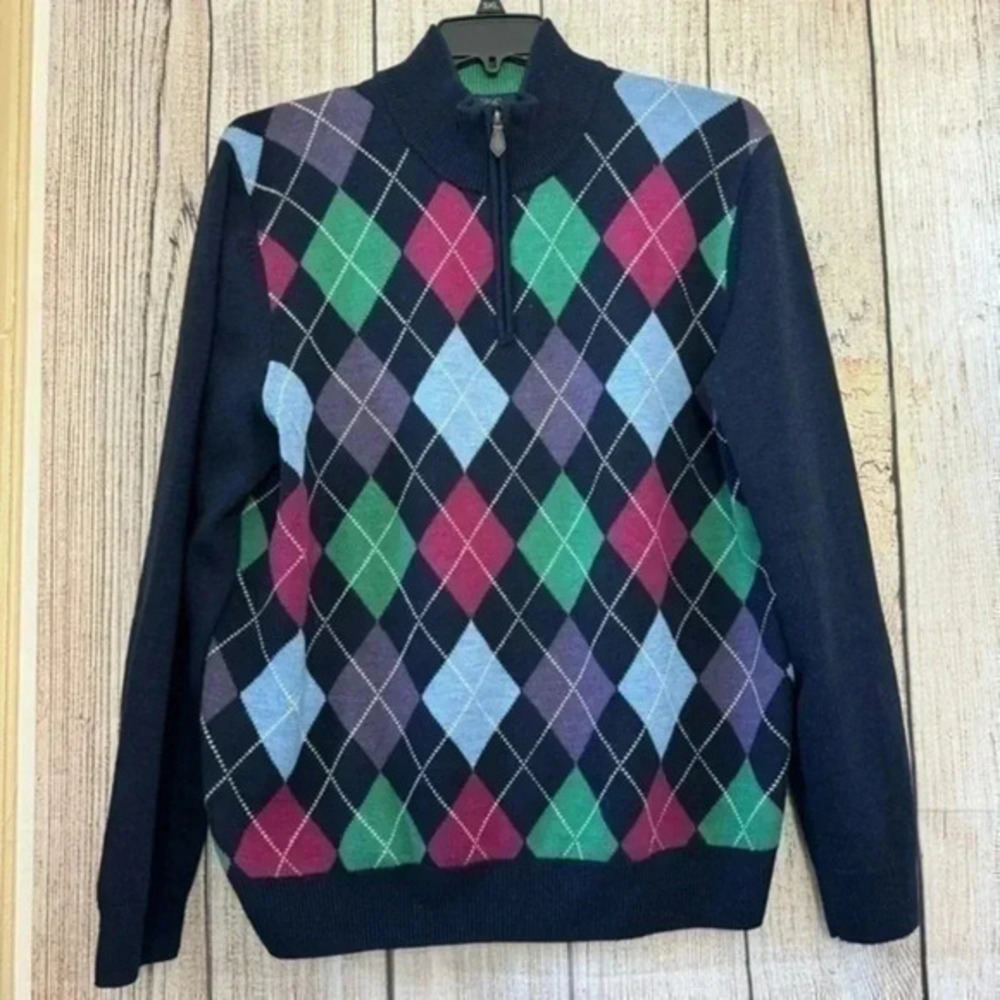 Vintage Brooks Brothers Mens 100% Extra fine merino wool 1/4 Zip sweaters XL